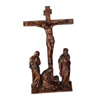 Bothyi - Crucifijo De Pie, Pequeño Crucifijo De Madera Maciza Con Soporte Para El Altar De La Capilla Del Hogar.
