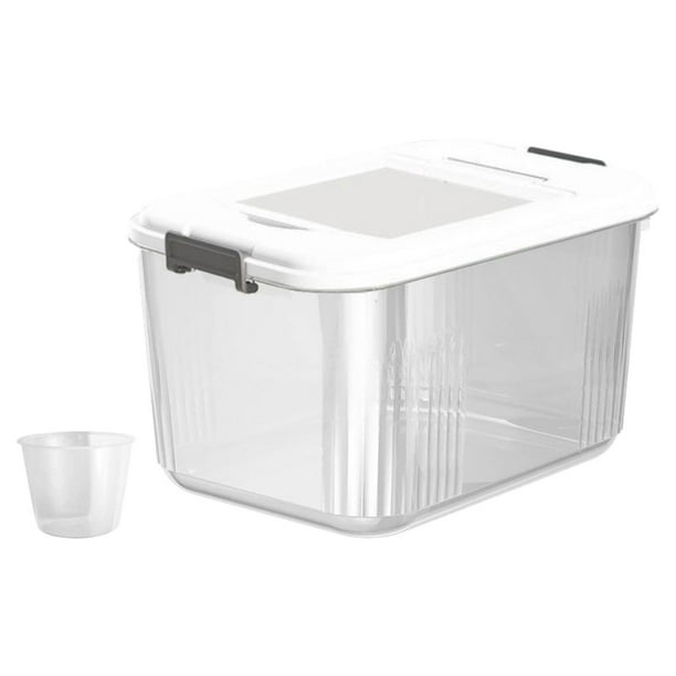 Contenedor De Almacenamiento De Arroz En Grano, Contenedor Hermético De Almacenamiento De Arroz Para Harina De Cereales, Nueces, 12,5 Kg, Blanco