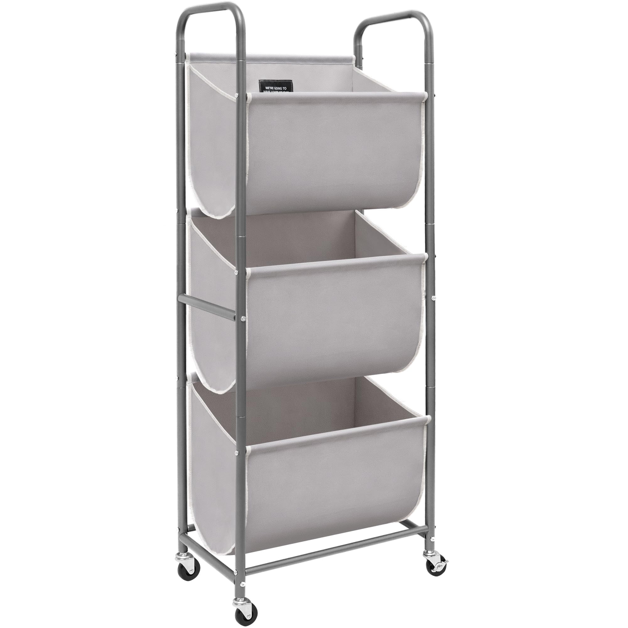 Cesto De Ropa Storage Maniac De 120 Litros Con Ruedas, Gris, 3 Niveles