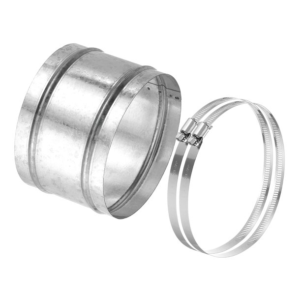 Conector de Conducto de 5.9" Uxcell, 1 Juego de Acoplamiento de Conducto de Hierro Galvanizado Acoplador de Ventilación Acoplamiento de Tubería de Secadora
