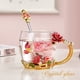 thumbnail image 4 of Taza OEAGO de cristal esmaltado con forma de mariposa y rosa, 330 ml, para mujer, 4 of 7