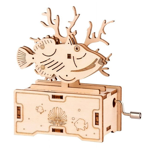DIY 3D Wooden Puzzle Piano Music Box Model Kits Toys For Children, Hand Shake Assembly Toy Gifts, Creative Stem Toys Kit Gift For Kids