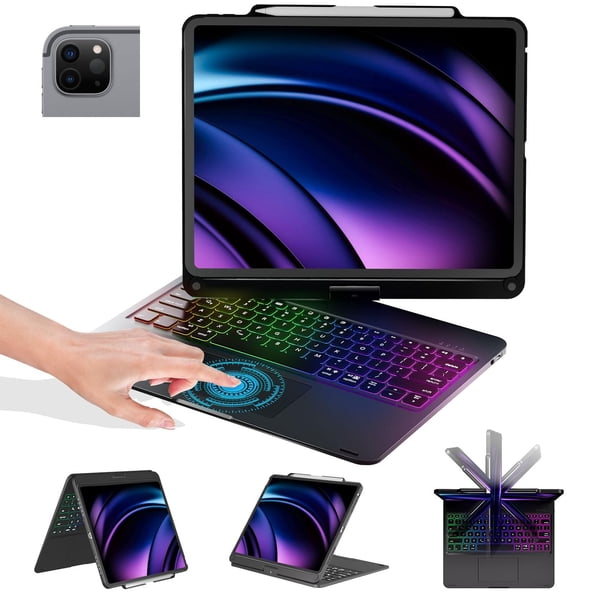 Funda con teclado BABG para iPad Air 13 y iPad Pro 12.9 de tercera a sexta generación