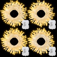 Cadena De Luces Navideñas Con Batería Dealbeta 50 Led De 5 M, Paquete De 4