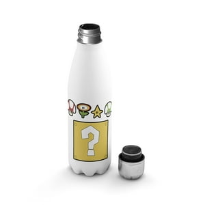 Creango - Botella Agua Termica Super Mario Iconos De Acero Inoxidable