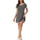 thumbnail image 2 of INSPIRE CHIC Camisón de Manga Corta para Mujer, Vestido de Dormir de Mezcla de Algodón Suave con Ribete en Contraste y Cuello en V para Primavera Verano XS Gris, 2 of 6