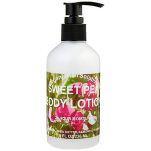 Organic Hair Solution - Loción Corporal De Chícharos Dulces, Con Sábila Y Vitamina E, Piel Seca, Manteca De Karité No Grasa, Aceite De Almendras, Tanto Para Hombres Como Para Mujeres, Fragancia Natural, Vegana