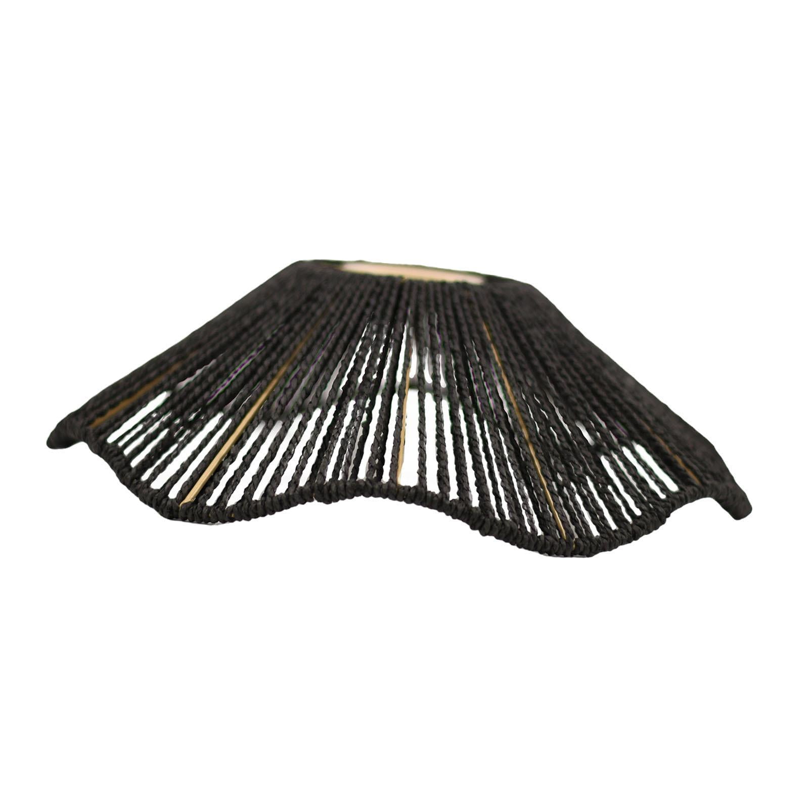 Magideal - Pantalla De Lámpara De Techo Rústica Con Cuerda Tejida, Hecha A Mano, Para Decoración, Lámpara Colgante, Para Lámpara De Mesa, Hogar, Restaurante, Hot Negro