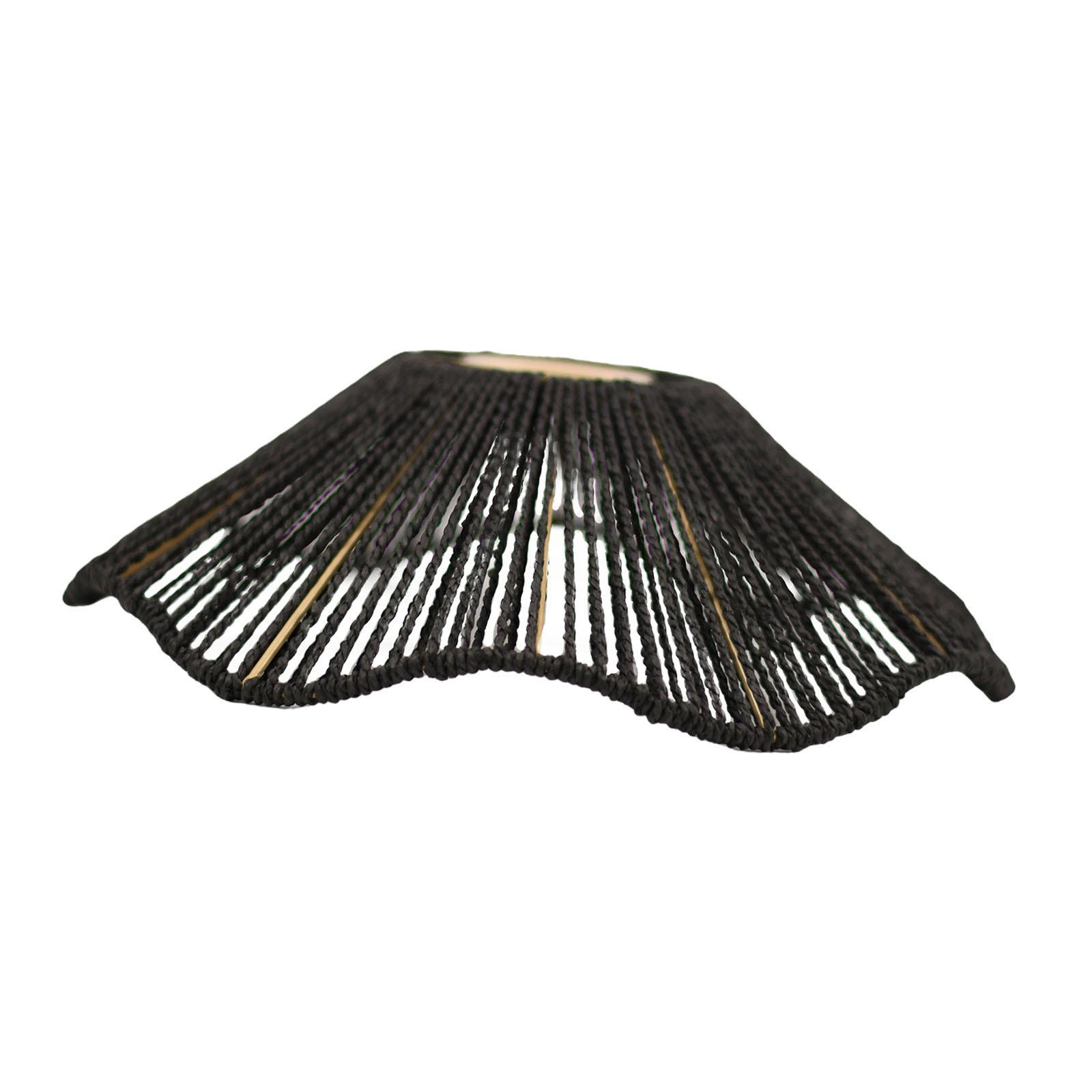 Magideal - Pantalla De Lámpara De Techo Rústica Con Cuerda Tejida, Hecha A Mano, Para Decoración, Lámpara Colgante, Para Lámpara De Mesa, Hogar, Restaurante, Hot Negro