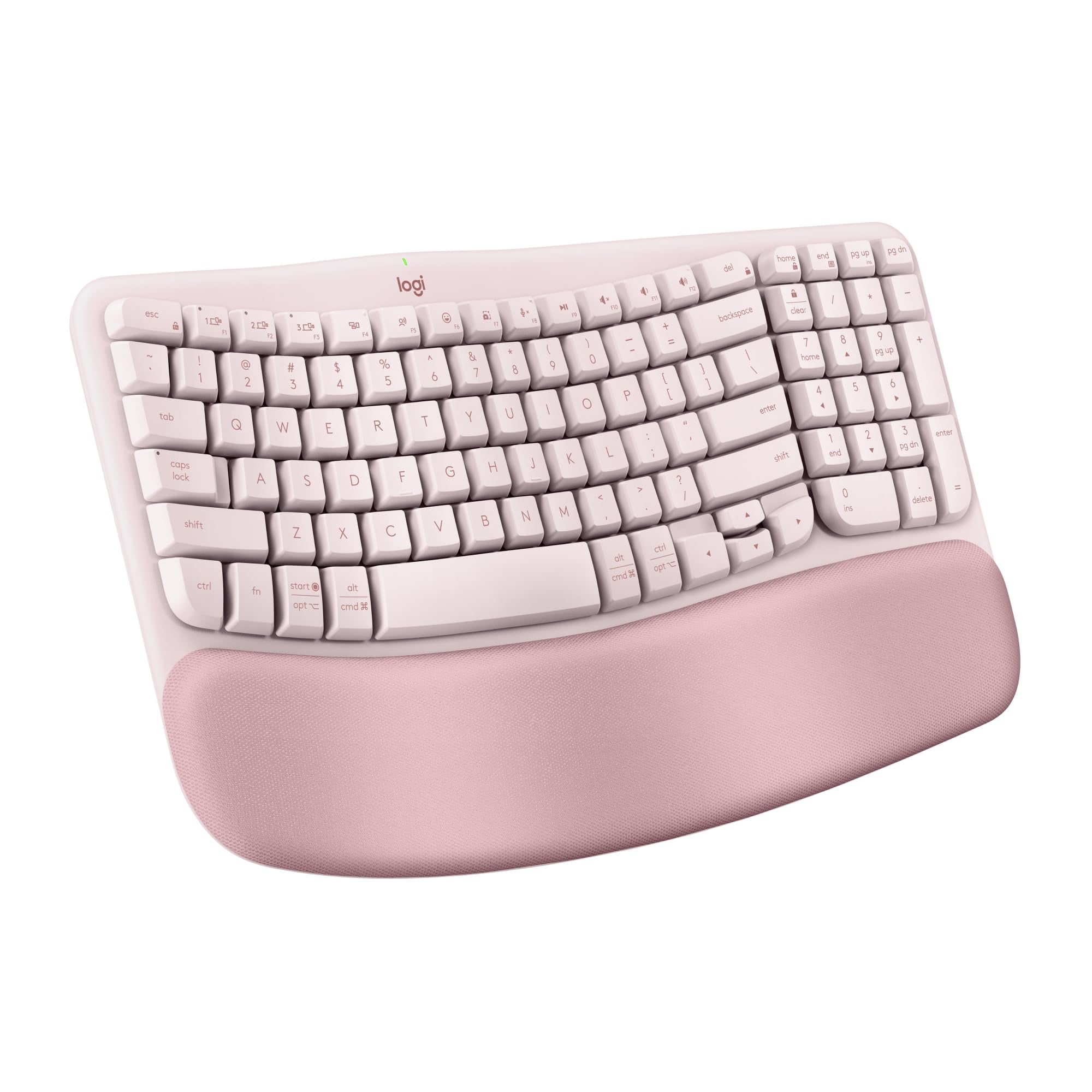 Teclado Logitech Wave Keys Inalámbrico Ergonómico Rose