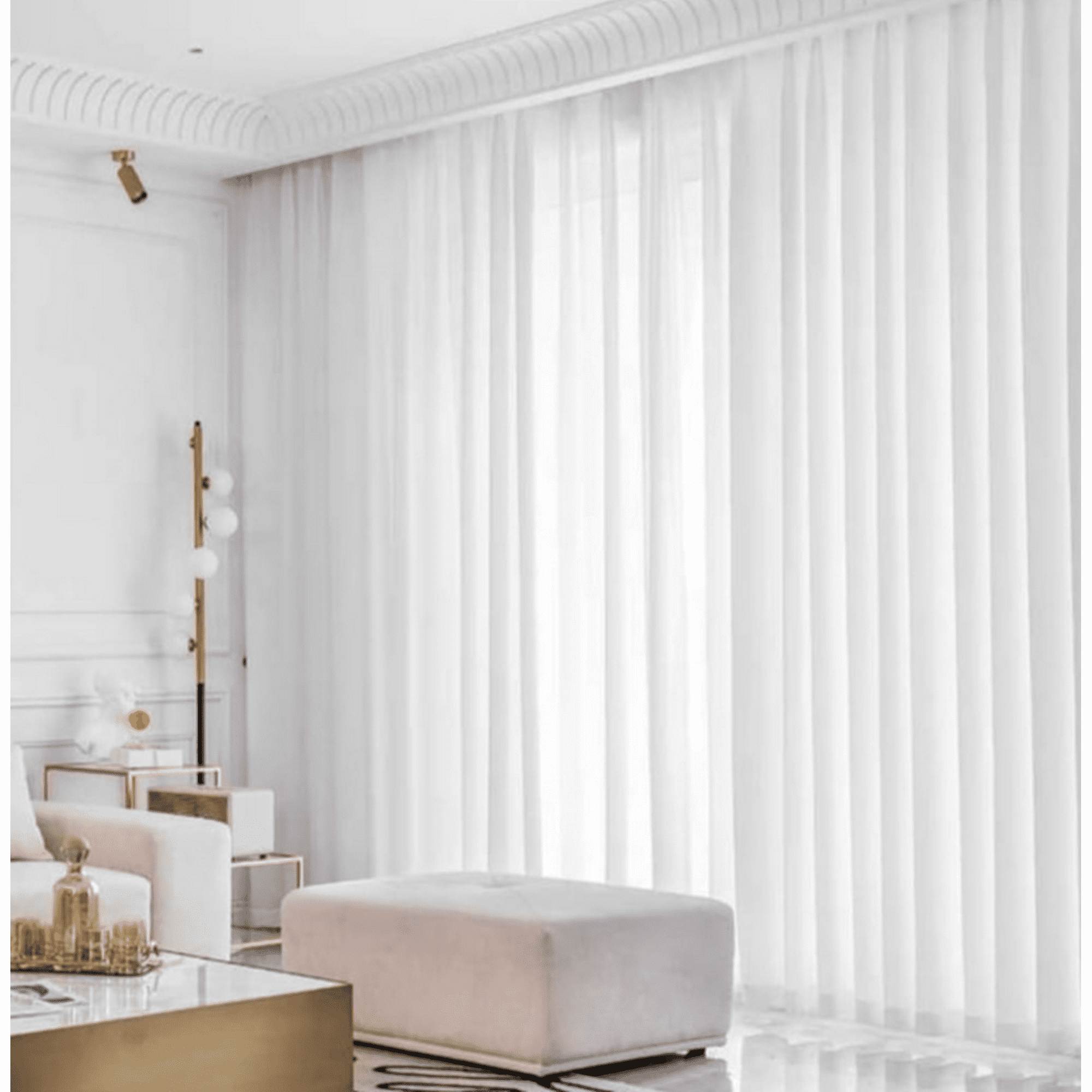 Tecnocasa - Set De Cortinas Visillo Tipo Velo - 2 Paños - Color Blanco