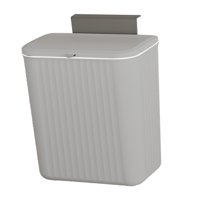 Magideal - Cubo De Basura De Cocina Que Se Puede Colgar Plástico Multifunción Fácil De Instalar Con Tapa Cubo De Basura De Clasificación De Desechos Para Puerta , Gris 9L