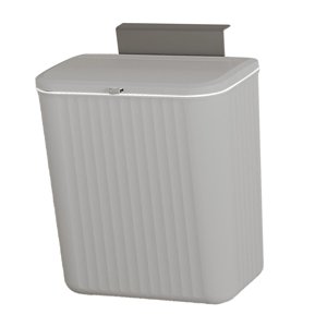 Magideal - Cubo De Basura De Cocina Que Se Puede Colgar Plástico Multifunción Fácil De Instalar Con Tapa Cubo De Basura De Clasificación De Desechos Para Puerta , Gris 9L