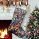 thumbnail image 1 of Archer Tema: Calcetines de Navidad, fino lino blanco para colgar en escaleras y chimenea, decoración navideña para el hogar, regalo de Navidad. 45cm × 32cm, 1 of 5
