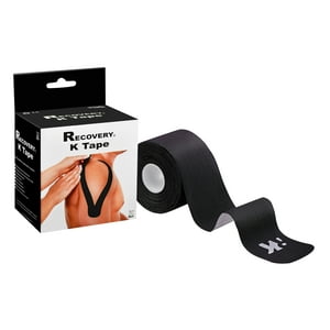 Tape Kinesiologico Negro 5 Cm X 5 Mt Precortada Recovery