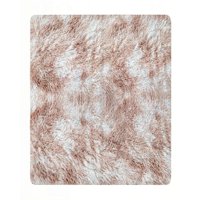 Genérico - Alfombra Peluda 200X240 Premium Color Beige Con Blanco