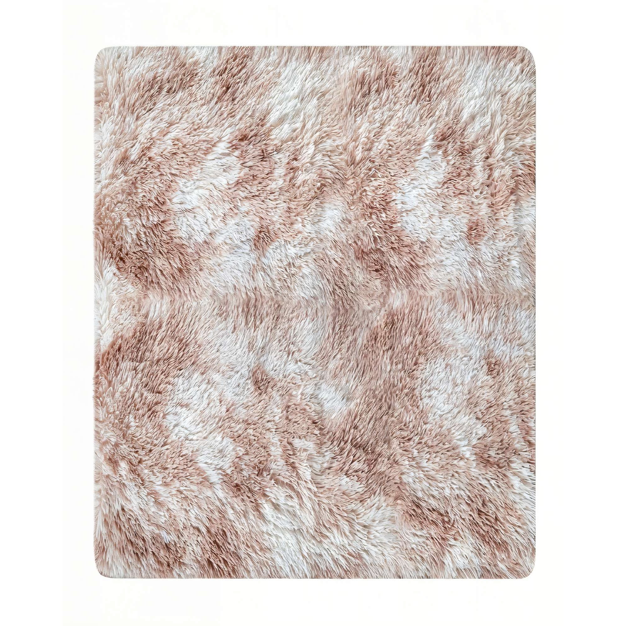 Genérico - Alfombra Peluda 200x300 Premium Color Beige Con Blanco