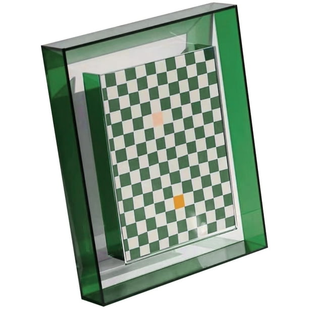 Marco de fotos acrílico de color, transparente de doble cara, para mesa, con clip de 6 pulgadas, para póster, para pared, hueco.