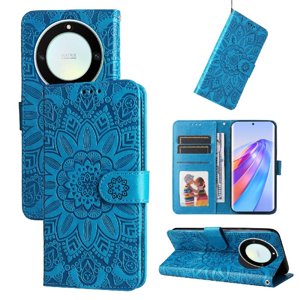 Funda Tipo Cartera Foxdock Para Honor X40 , Diseño Girasol En Relieve, Cuero Pu, Cierre Magnético, Soporte Y Tarjetero