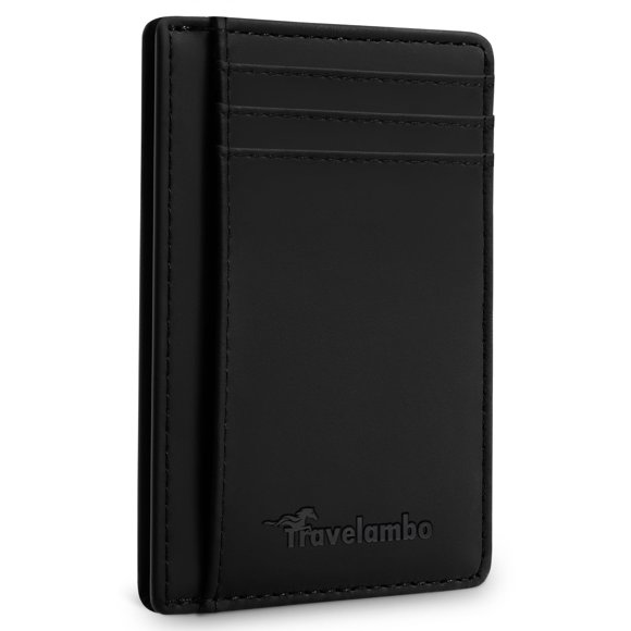 Cartera Travelambo Slim de piel con bloqueo RFID de 8 cm x 10 cm