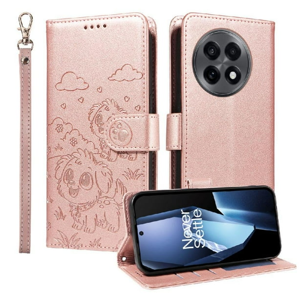 Funda Billetera FOXDOCK Compatible con OnePlus Ace 5 5G, Diseño Perrito Tierno, Ranuras para Tarjetas y Soporte Plegable