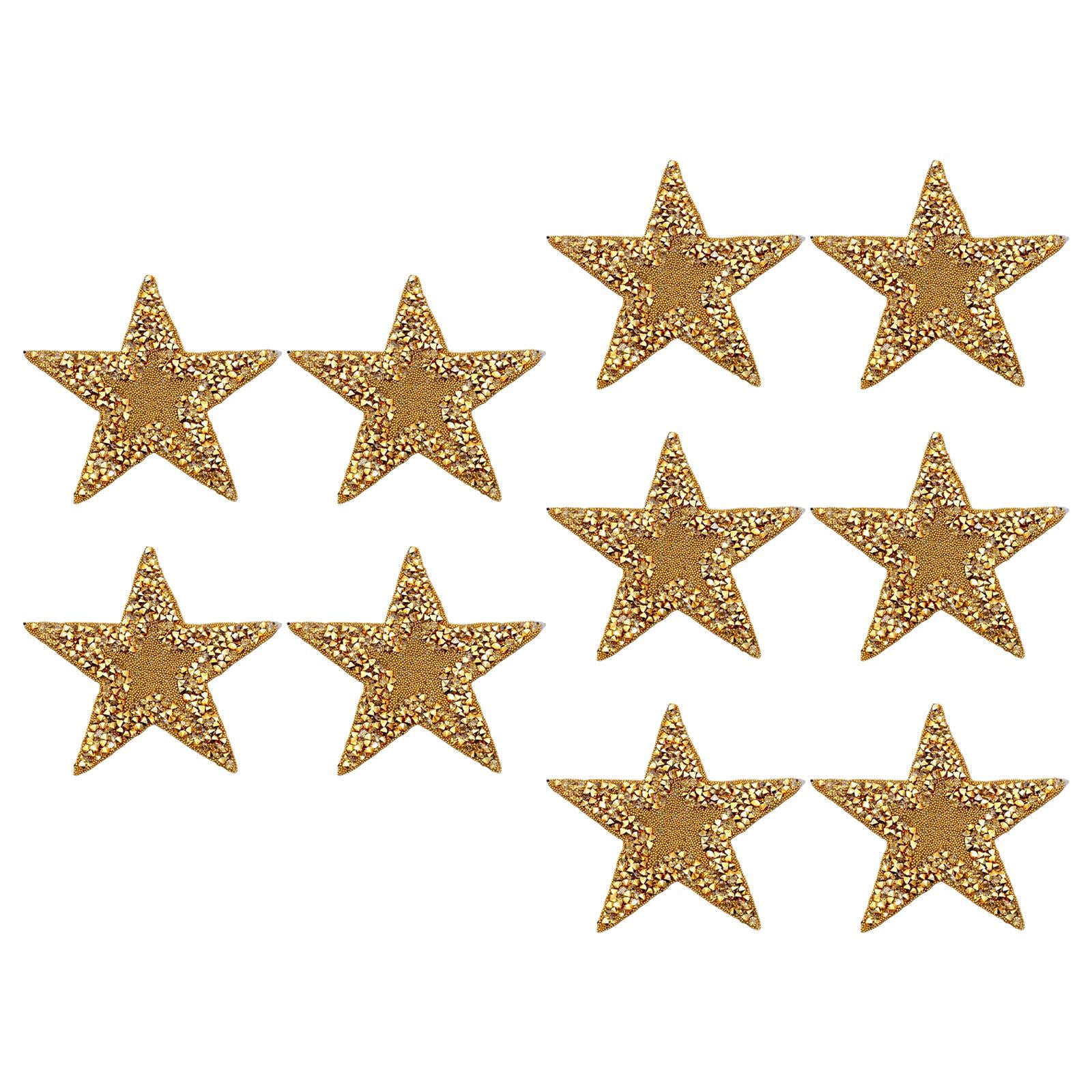 Bothyi - 10x Parches De Estrella De Diamantes De Imitación, Reparación De Apliques, Accesorios De Costura Dorados