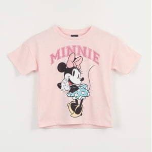 Polera Manga Corta Niña Rosado Personaje Minnie Disney