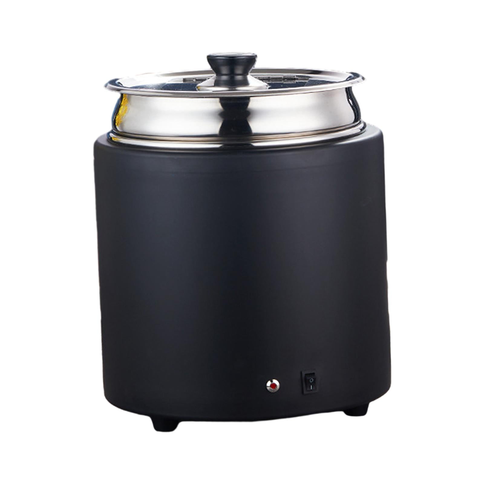 Magideal - Calentador De Sopa Olla De Sopa Caliente Aislada Calefacción Termostática Portátil Olla De Sopa Eléctrica De Acero Inoxidable Para Hacer Sopas Guisos Negro