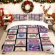 thumbnail image 1 of Stamp Theme Collage Print Quilt Cover Set Bedding Quilt Cover Pillowcase Set Soft Comfortable Suitable for Home And Bedroom Guest R, 1 of 1
