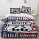 thumbnail image 1 of Historic Route 66 Mother Road Bedding Set Duvet Cover Bed Set Quilt Cover Pillowcase Comforter Size Boys Adult Bed Sheets, 1 of 5