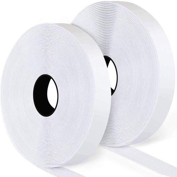 Cinta de gancho y bucle Hompie 8,2 m x 2,5 cm blanco (2 unidades)