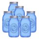 thumbnail image 1 of Frascos Mason eleganttime de boca regular, 950 ml, paquete de 6, vidrio azul, 1 of 7