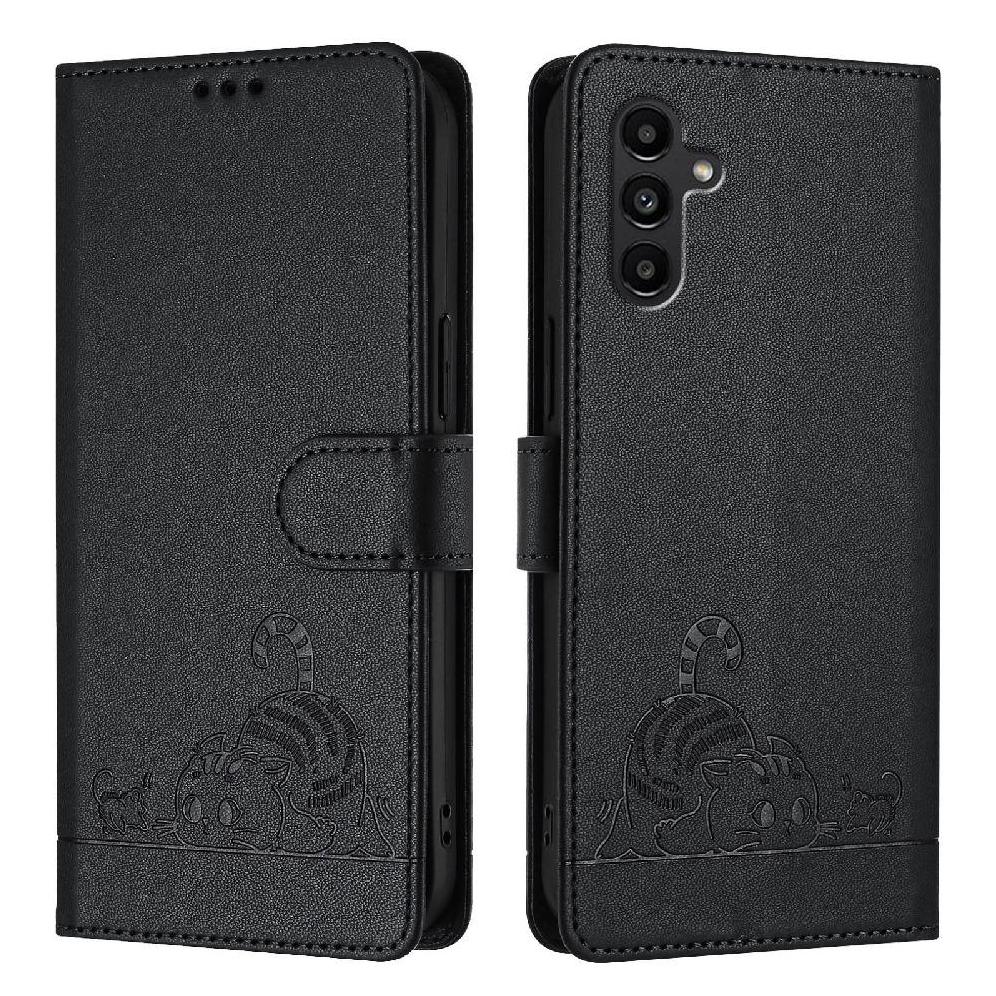 Funda Tipo Cartera Foxdock Para Samsung Galaxy A13 5G Con Soporte, Ranuras, Rfid, Diseño De Gato