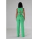 thumbnail image 4 of Saronite Conjunto de 2 Piezas de Top Corto sin Mangas con Cuello Redondo y Pantalón de Cintura Alta con Cinturilla Elástica, Verde (para Mujer), 4 of 4
