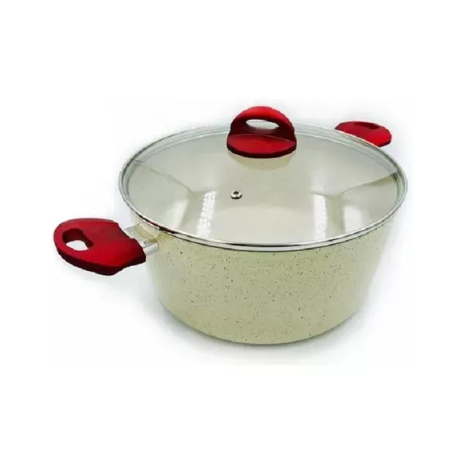 Olla Cacerola Marmoleada 24cm 5800ml Antiadherente Arte Andino