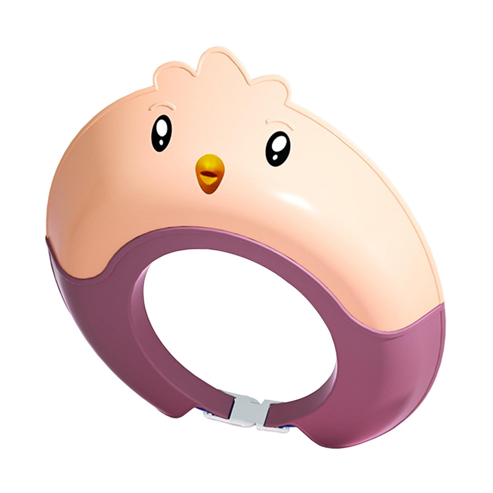 Magideal - Gorro De Ducha De Bebé Visera De Ducha De Silicona Animales De Dibujos Animados Protección Para Los Oídos Reutilizable Visera Ajustable Sombrero Gorro Rosa