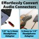 thumbnail image 3 of Kit adaptador de auriculares Cyberguys, paquete de 2 unidades, de 3,5 mm a 6,35 mm, rojo, 3 of 9