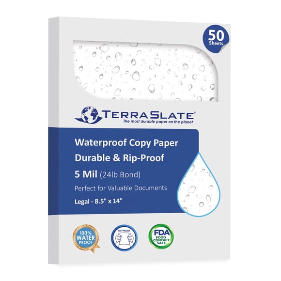 Papel de copia TerraSlate 21 × 35 cm, 50 hojas, impermeable