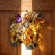 thumbnail image 3 of Atrapasol mariposa vaca highland 20cm estilo vitral colgante ventana animal granja atrapasol regalo amantes vacas, 3 of 5