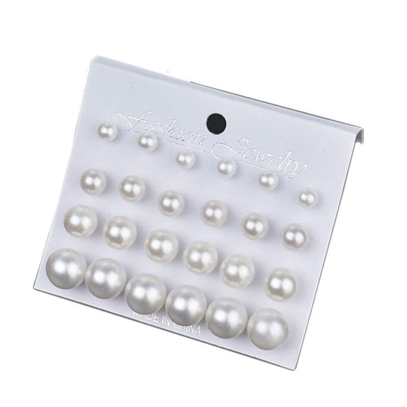 Pendientes de perlas ShiQiao Spl, 12 pares para mujeres y niñas