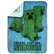 thumbnail image 3 of Manta Minecraft Creeper 116x152cm Microfibra Azul Niños, 3 of 3