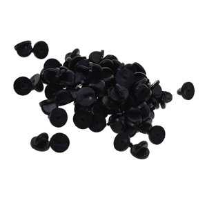 Bothyi - 200 Pines De Silicona En La Parte Trasera, Embrague De Mariposa Para Barras De Insignias Uniformes, Negro