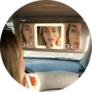 Genérica - Espejo Maquillaje Aumento 3X 2X + Luz Led Para Auto 3 En 1