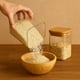 thumbnail image 2 of Set 2 Frasco Hermetico Cuadrado 400mL Vidrio 12cm Tapa Bambú, 2 of 3