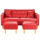 thumbnail image 1 of Sofa New Retro 3 Cuerpos Más 2 Pouf Pu 04 Rojo, 1 of 5