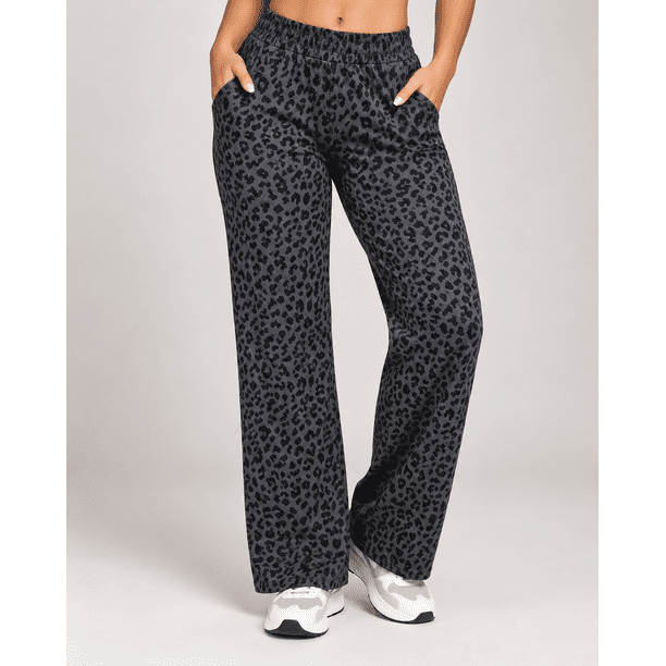 Pantalón Palazzo Mujer Animal Print con Bolsillos Elasticado