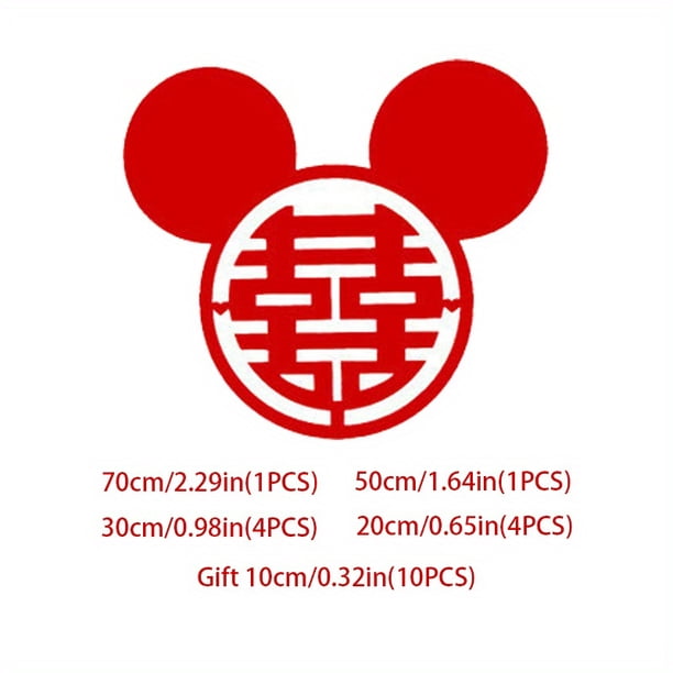 20pcs Chinese Style Xi Character Non-woven Stickers - Perfect for Decorating Your Wedding Room, Door, and Window!