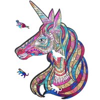 Alicorn Rompecabezas De Madera- Colorido Rompecabezas De Uni Alicorn Alicorn
