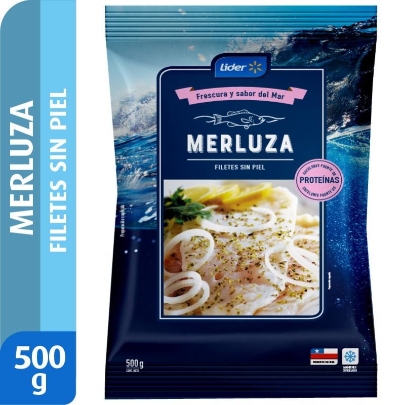 Merluza Filetes Sin Piel 500 g Lider