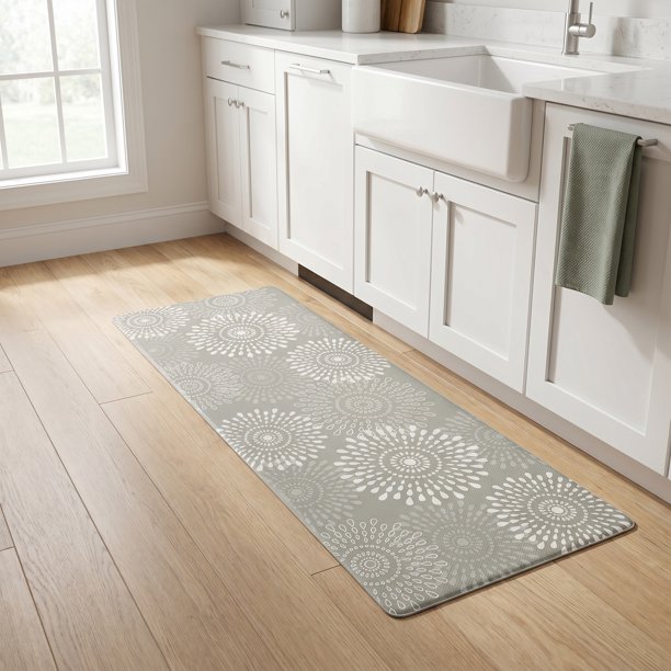 REGALWOVEN Alfombrillas de Cocina Antifatiga para Suelo, Alfombra de Cocina Acolchada Impermeable, Alfombrilla Antideslizante de PVC Caqui 47" x 17"